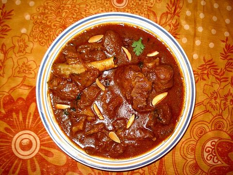 Rogan josh with saffron rice
